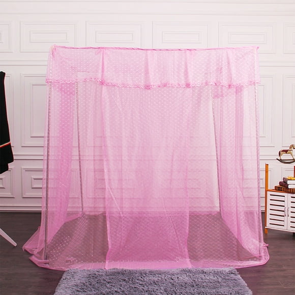 Baldaquin de Lit pour Filles, Staron 2026 Romantique Élégant Moustiquaire Princesse, Rose Blanc Violet Polyester Longueur au Sol Déco de Chambre Intérieur Extérieur