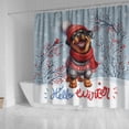 thumbnail image 4 of Hello Winter Rottweiler Smiling in Red Scarf Hat Welcome Christmas Shower Curtain Rottie Dog Lover Gifts Idea Waterproof Bathroom Bathtub Curtain - 00017, 4 of 5