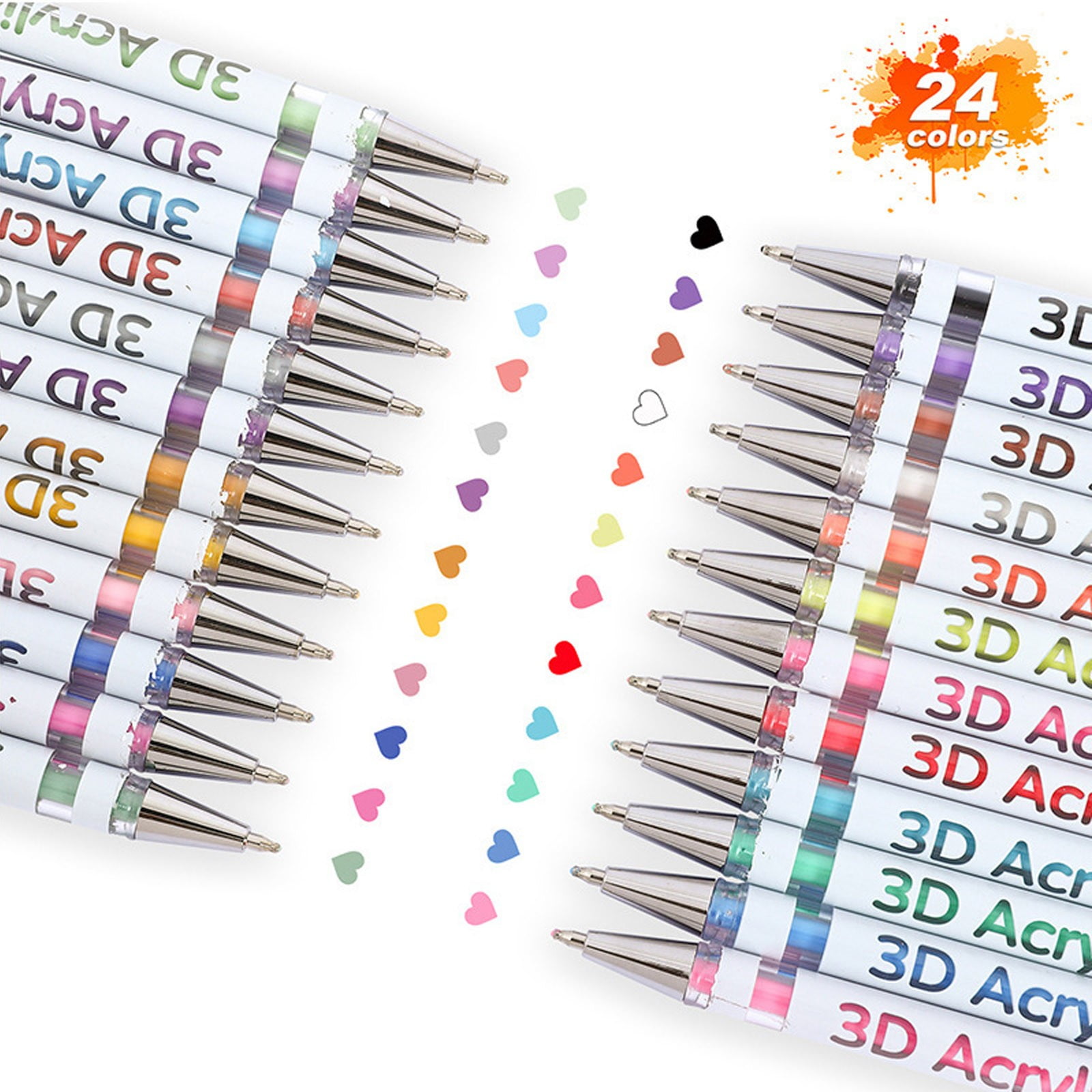 3D Acrylic Pen 10mm Gel Pens for Coloring Writing and Art Projects - Acrylic Paint Markers for Creativity and Crafting