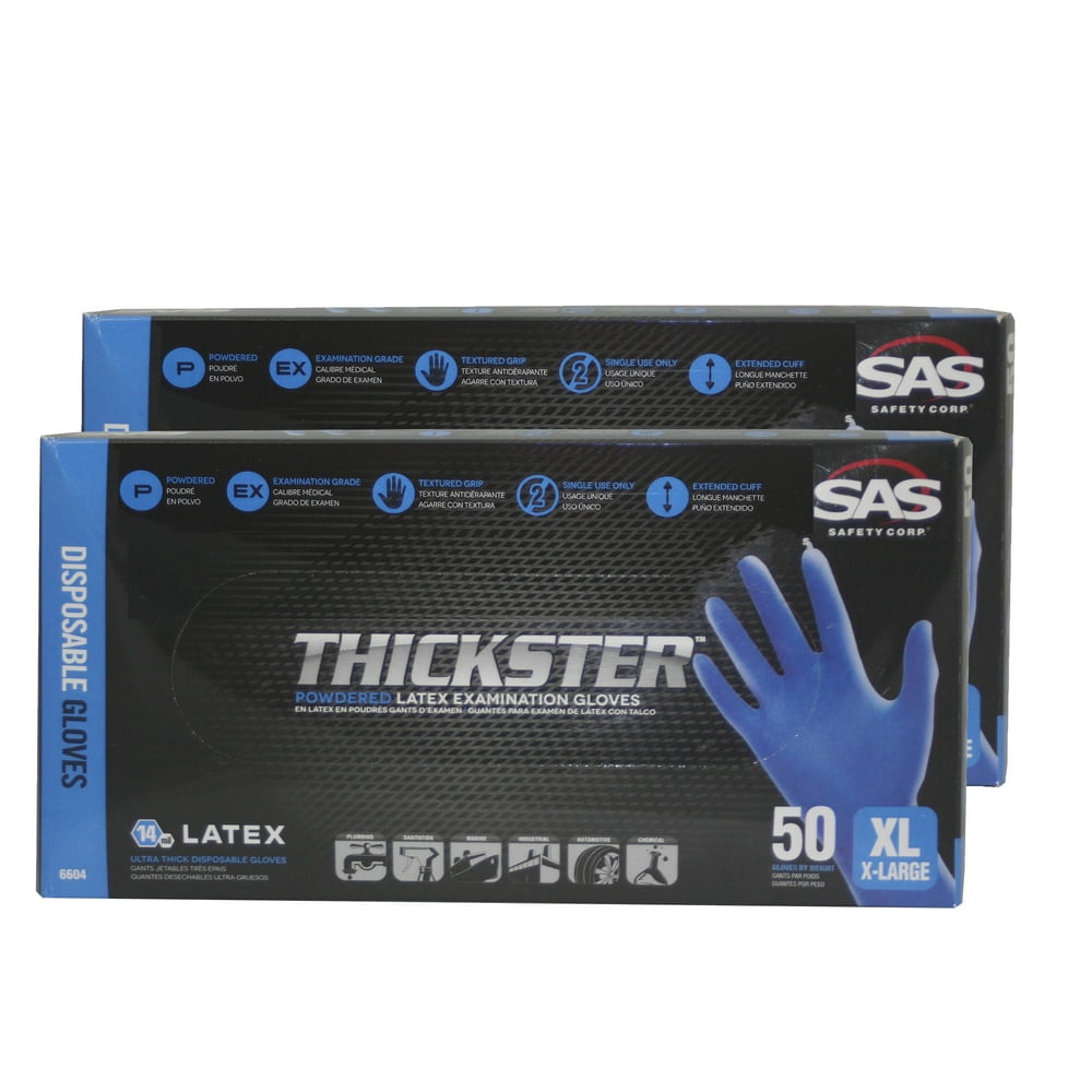 SAS Thickster Textured Safety Latex Gloves (2 Boxes)