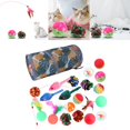 thumbnail image 4 of 21PCS Cat Toy with Bell Ball Crinkle Feather String, Collapsible Cat Tunnel for s, Interactive Kitten Toys Set for Cat Puppy, 4 of 8