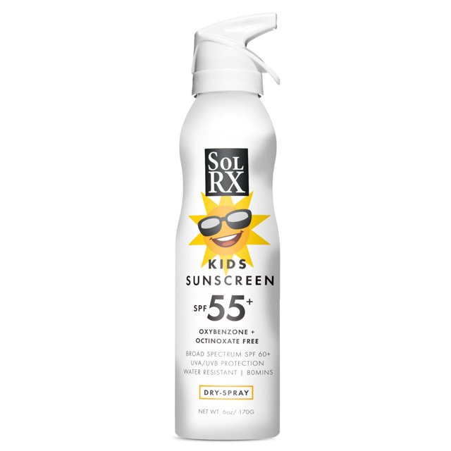 SolRX SPORT KID's SPRAY SPF 55+ Protector solar en spray SPF55+ Reef Friendly Protector solar de amplio espectro para rostro y cuerpo Sin oxibenzona