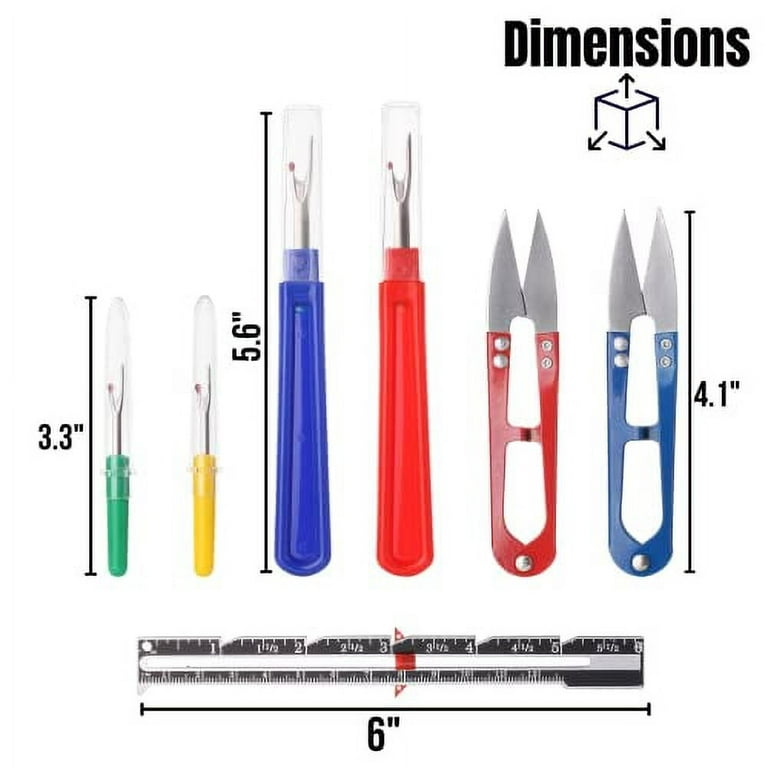 Mr. Pen- Seam Ripper Kit, 7 Pcs, Seam Ripper Pack, 4 Seam Rippers with 2 Thread Snips and 1 Sliding Gauge, Seam Rippers for Sewing, Sewing Tools