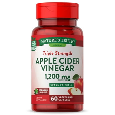 Apple Cider Vinegar Capsules 1200mg | 60 Veggie Pills | Extra Strength ...