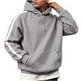 thumbnail image 4 of happyYEE Hoodie for Men Stripe Print Long Sleeve Hooded Sweatshirt Loose Fashion Drawstring Pullover Tops with Pockets, 4 of 6
