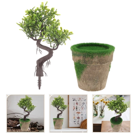WRISTBIQUE Miniature Artificial Bonsai Tree for Home and Office Decor, Realistic Indoor Faux Plant Decoration