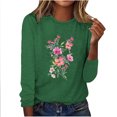 thumbnail image 1 of Blouses pour Femmes Décontractées, Blouses à Manches Longues pour Femmes, Mode Femmes Décontractées Manches Longues Imprimées Col Rond T-Shirt Ample Blouse, Blouses Femmes Manches 3/4, Blouses Manches 3/4 pour Femmes, 1 of 4