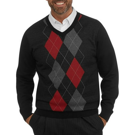 Big Men's Jacquard V-neck Sweater