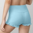 thumbnail image 5 of Girls Breathable Bike Shorts on Clearance Girls Athletic Ruffle Shorts High Waisted Yoga Dance Shorts Comfy Workout Gymnastics Short Pants New Light Blue 12 Years, 5 of 9