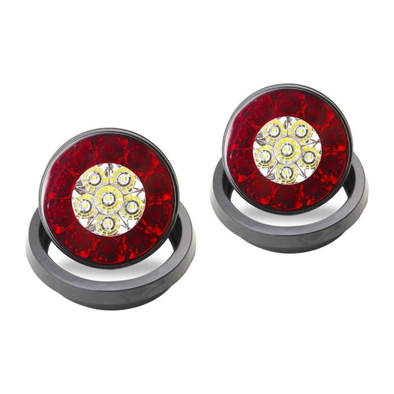 Motobilt 4-Inch Round LED Multi-Purpose Tail Lights, 2 Pieces