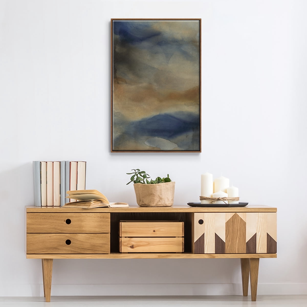 Reflection Framed Premium Gallery Wrapped Canvas - Ready to Hang - 17 x 25 - Walnut Floating Frame