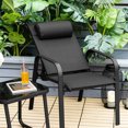 thumbnail image 4 of Gymax 3PCS Outdoor Bistro Set Patio Conversation Set w/ Adjustable Backrest Black, 4 of 10