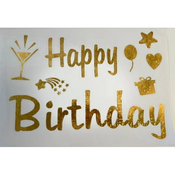 HAPPY BIRTHDAY CELEBRATE Gold Sticker