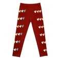 thumbnail image 5 of Little Girls Pants Festive Printed Tapered Leggings Stretch Fit Holiday Season Outfits Size 7-8T ,Red, 5 of 5