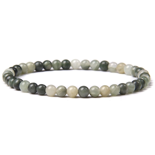 Pulsera de energía de cuentas de Chakra de 4mm, pulsera elástica de piedra de ónix de ágatas redondas naturales, brazaletes para mujeres y hombres, joyería de Yoga hecha a mano Tan Jianjun unisex