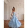 thumbnail image 4 of Elegant Blue A-Line Ball Gown Dress With Spaghetti Straps And Pleated Skirt, 4 of 8
