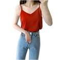 thumbnail image 2 of ZZwxWA Womens Fashion Chiffon Sleeveless Blouse Camisoles Solid Tank Tee Shirt Ladies Loose Round Neck Flowy Tops All-match Summer Holiday, 2 of 3