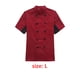thumbnail image 3 of Chaqueta de chef de manga corta con botones y bolsillos, chaqueta de cocinero, ropa de trabajo de cocina elegante, disfraz de uniforme para restaurante, Hotel, cafetería, cocina, rojo L Methold HA012101-17, 3 of 7
