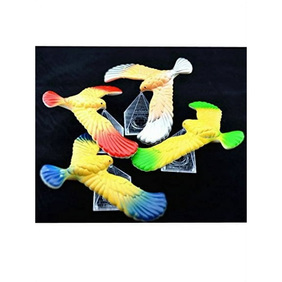 C&H Solutions 3 Pcs Cute Balancing Bird With Clear Triangle Stand (Colors May Vary) By