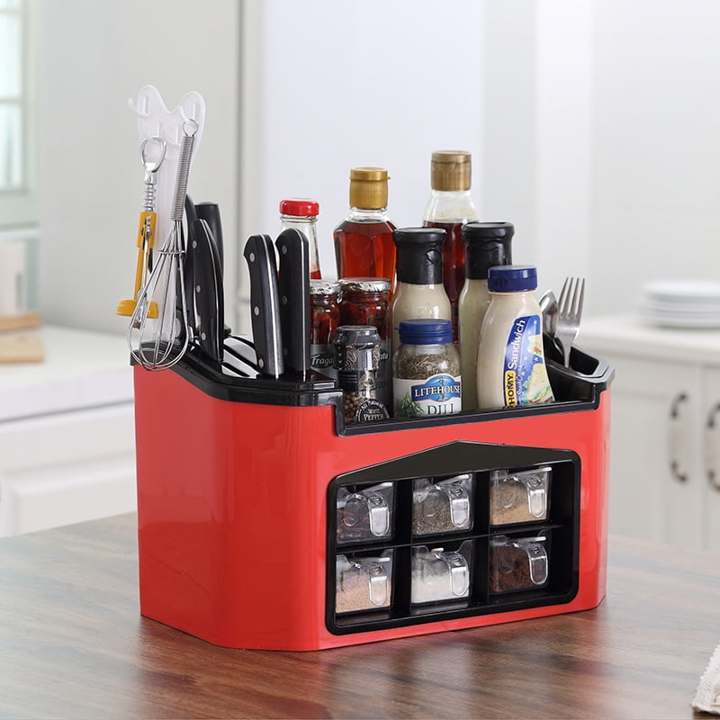 Kitchen Tools Storage Rack Knife Shelf Seasoning Container Spice Pots
