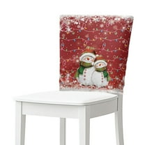 TSOVTHRID Snowman Christmas Light Print Chair Back Cover for Kitchen Hotel Banquet Holiday Party Decor Removable Chair Slipcovers Decorative Chairs Covers for Dining Room Christmas Decor, Set of 6