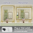 thumbnail image 5 of JSneijder 40" x 30" LED Bathroom Mirror | 3 Color Light (3000K/4000K/6500K) | Backlit + Frontlit | Dimmable | Anti-Fog | IP54 Waterproof, 5 of 7