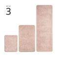 thumbnail image 2 of mDesign Solid Print Light Pink Polyester Bath Rugs, 1' x 2', 3 Pieces, 2 of 8