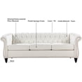 thumbnail image 4 of Holaki 85" Chesterfield Fabric 3 Seater Couch+39" Single Chair Set Furniture,Upholstered Sofa with Tufted Back,Roll Arm Classic Chesterfield Settee Couches for Living Room,Office, 4 of 9