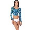 thumbnail image 1 of Bikini de manga larga con estampado de hojas Maré Collection D3435/ Protección UV/ Tela de secado rápido, 1 of 6