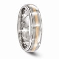 thumbnail image 5 of Edward Mirell Titanium&Real 14kt Rose Gold Brushed & Polished 6mm Band S:12, 5 of 8