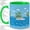 Green, variant on Tropical Cruise Ship Accent Mug, 11oz Ceramic Coffee Cup for Travel Fans