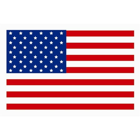 Jack Flag Stickers - USA Flag Stickers (3 x 2 inch, 300 Stickers per Roll, Red, White & Blue)