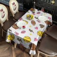 thumbnail image 4 of Colorful Softball and Fashion Icons Pattern Rectangle Tablecloth 60"x120",Waterproof Polyester Rectangle Table Cloth, Wipeable Spillproof Polyester Tablecloth for Dining, Camping, Indoor and Outdoor, 4 of 6