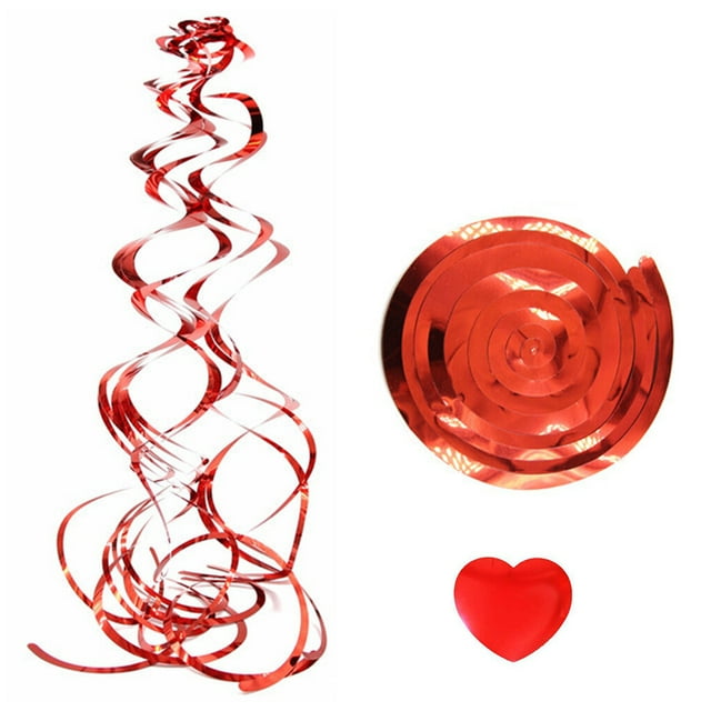 Baohd Lot de 30 Guirlandes de Cœurs Serpentins en Spirale Décoration de Restaurant Déco Maison Rouge 1 Ensemble