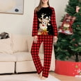 thumbnail image 1 of Traje de pantalones largos cálidos para la familia Traje de diario con estampado de alces en la cintura elástica Traje diario de estilo navideño FLhrweasw Nuevo, 1 of 6