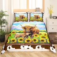 thumbnail image 2 of Juego de cama vaca Funda nórdica estampado vaca marrón, juego de cama girasoles chic King, 2 of 6