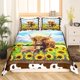 thumbnail image 2 of Juego de cama vaca Funda nórdica estampado vaca marrón, juego de cama girasoles chic King, 2 of 6