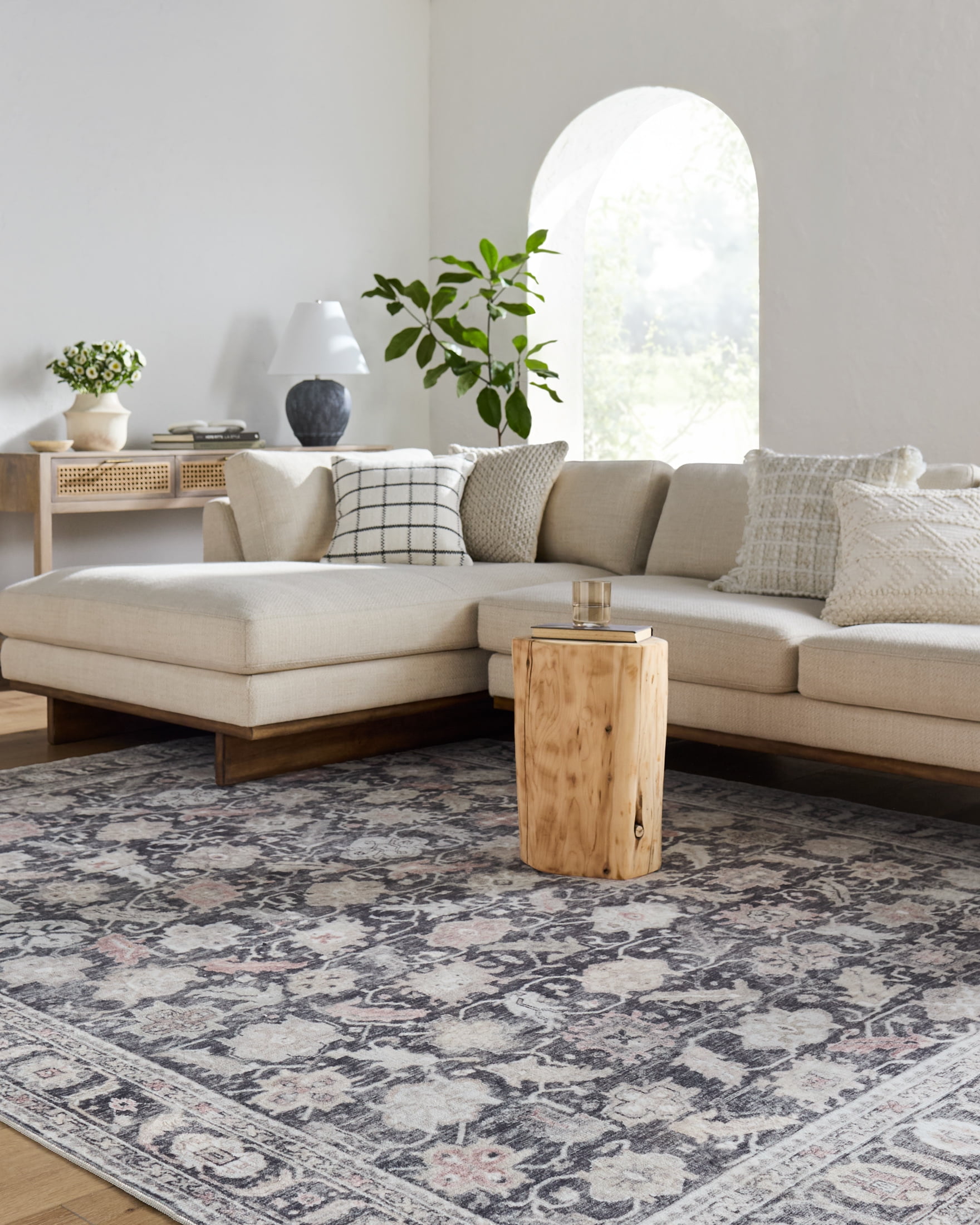 My Texas House Washable Lennon Brown 7'6" x 9'5" Washable Area Rug