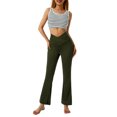 thumbnail image 3 of Genuiskids Yoga Pants for Women Crossover High Waisted Pants Tummy ControlSolid Color Yoga Flare Pants, 3 of 9