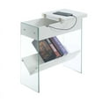 thumbnail image 3 of Convenience Concepts SoHo Flip Top End Table with Charging Station and Shelf, White, 3 of 3