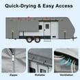 thumbnail image 4 of Slsy Upgraded 300D RV Cover, Travel Trailer Cover for 20'-22' RV, Anti-UV & Windproof Camper Cover with Tongue Jack Cover, Tire Covers and Gutter Covers, 4 of 8