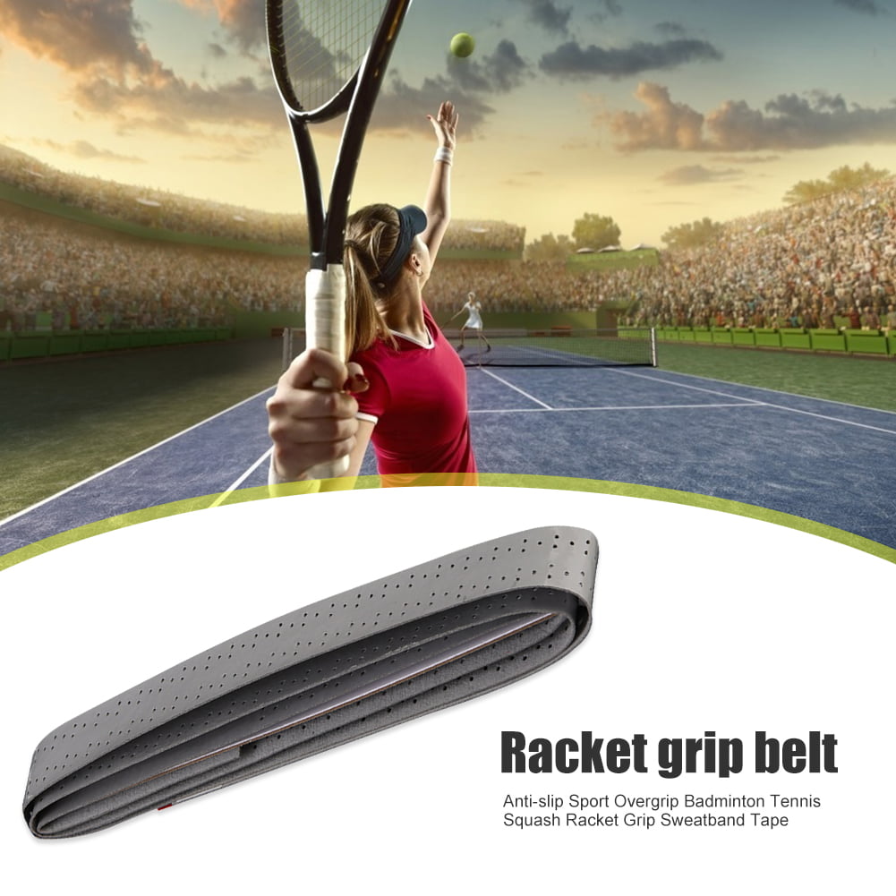 Grey Tennis Racket Sweatband Anti-slip Breathable Badminton Grip Tape 