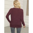thumbnail image 3 of Women Long Sleeve Crew Neck Slim Fit Stretchy Layer T Shirts Tops, 3 of 6