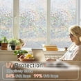 rabbitgoo Window Privacy Film, 3D Decorative Window Vinyl, Stained Glass Window Decals, 35.4 x