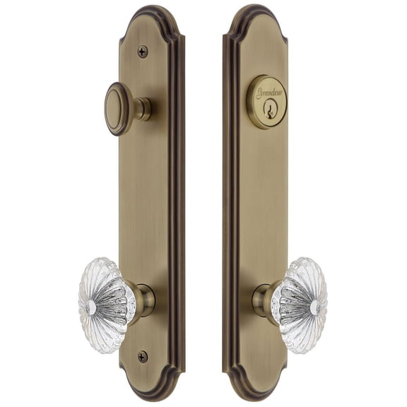 Grandeur Arc Tall Plate Single Cylinder One Piece Knobset with Knob