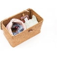 thumbnail image 3 of Caja de almacenamiento, caja de almacenamiento, caja decorativa, almacenamiento de cosméticos con tapa, cestas de almacenamiento hechas de algas marinas naturales, prácticas aprox. 26 × 16 × 10 cm, 3 of 5