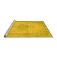 thumbnail image 2 of Ahgly Company Machine Washable Indoor Square Persian Yellow Traditional Area Rugs, 5' Square, 2 of 4