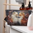 thumbnail image 5 of Toiletry Bag, Romantic Flower Fox Couple Leather Waterproof Travel Makeup Cosmetic Bag Organizer, Large Capacity Toiletry Bag for Travel Size Toiletries, Skin Care Bag for Women, 5 of 8