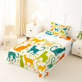 thumbnail image 3 of Manfei Mid Century Cat Twin Sheets, Spiral Swirl Bedding, Orange Teal, 3pcs, 1 Flat Sheet, 1 Fitted Sheet and 1 Pillowcase, 3 of 6