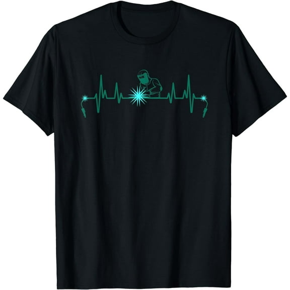 Welder Heartbeat Welding Blacksmith Handyman T-Shirt mens t shirt，black，women，funny，misfits，men，journey，t-shirt